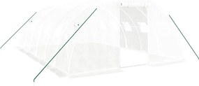 vidaXL fehér acélvázas melegház 24 m² 6x4x2 m