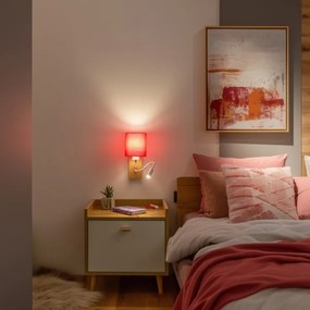 Brilagi - LED Fali lámpa NUBILA WOOD 1xE27/25W/230V + LED/3W tölgy/rózsaszín