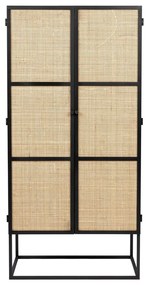 Fekete rattan komód 70x145 cm Guuji - White Label