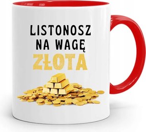 Piros Bögre Ajándék Postásnak, fényképes nyomattal