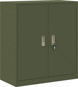 vidaXL Tárolószekrény Olajzöld 80 x 40 x 90 cm Acél
