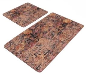 Barna bársony fürdőszobai kilépő szett 2 db-os 60x100 cm – Mila Home