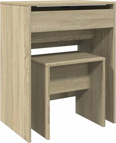 vidaXL sonoma tölgy színű fésülködőasztal és ülőke 60x40x113,5 cm