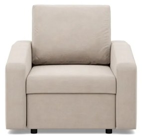 Zeus fotel, döntött kartámasz, bársony, bonell töltet, bézs