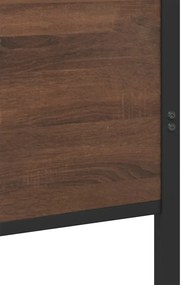barna tölgy színű fém ágykeret matrac nélkül 150 x 200 cm