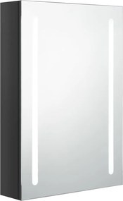 vidaXL fényes fekete LED-es tükrös fürdőszobaszekrény 50 x 13 x 70 cm