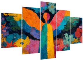 Kép - Absztrakt angyal virágokkal (150x105 cm)