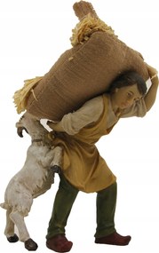 "Munkafigura szénával és kecskével"- 10,2cm magas, 11cm magas figurákhoz
