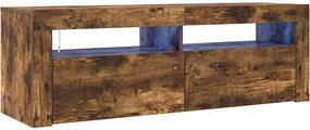 vidaXL füstös tölgy színű TV-szekrény LED-ekkel 120 x 35 x 40 cm