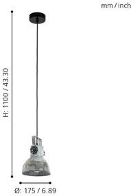 Eglo 49619 - Csillár zsinóron BARNSTAPLE 1xE27/40W/230V