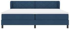 Boxspring Ágy Matrac Kék 200x200 cm Szövet