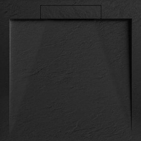 AREZZO design STONE pala hatású öntött márvány zuhanytálca, 90x90 cm-es, fekete (2 doboz)
