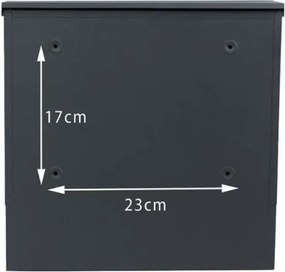 Fém postaláda, gravírozott felirattal, antracit "10"