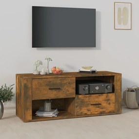 Füstös tölgy színű szerelt fa TV-szekrény 100 x 35 x 40 cm