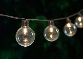 Napelemes LED dekorációs fényfüzér — 20 LED, 8 üzemmód, 500 mAh akkumulátor, 7,6 m hossz, IP67 védelem, meleg fehér