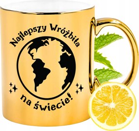 Arany csillogó bögre jósnőnek ajándék fényképes nyomtatással