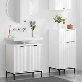 Fürdőszoba bútor szett 2 pcs Fehér 39.5 x 36 x 88 cm Faanyag