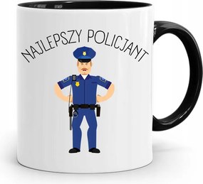 Fekete Bögre Ajándék A Legjobb Rendőrnek fényképes nyomtatással