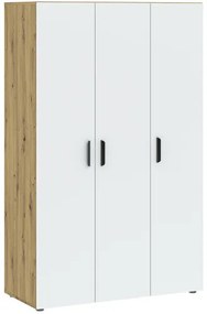 BASIC TWO Ruhásszekrény Tölgy/Fehér Színben 110 cm 3D