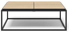 Fekete-natúr színű dohányzóasztal tölgyfa dekoros asztallappal 75x120 cm Douro – TemaHome