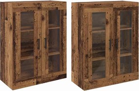 vidaXL Fali Szekrények 2 pcs Régi fa 69,5 x 34 x 90 cm Faanyag