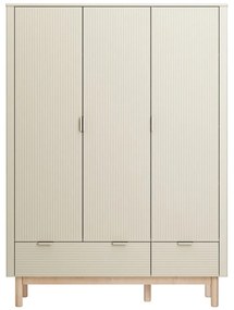 Krémszínű gyerek ruhásszekrény 144x52 cm Miloo – Pinio
