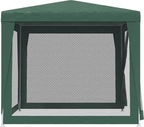 Zöld HDPE rendezvénysátor 4 hálós oldalfallal 2,5x2,5 m
