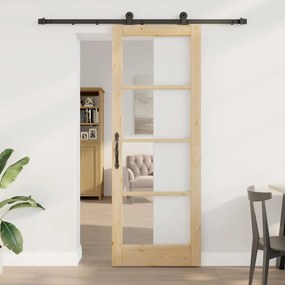 Csúszóajtó ORKDAL Barna 78 x 211 cm Fa és fém