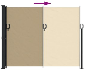 bézs behúzható oldalsó napellenző 160 x 300 cm