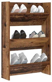 Cipőszekrény polcokkal Öreg fa 60 x 18 x 90 cm Faanyag