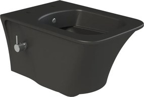 CeraStyle IBIZA fali WC - MATT FEKETE - BEÉPÍTETT bidé funkcióval - perem nélküli - 51 cm