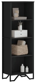 fekete szerelt fa könyvszekrény 50 x 31 x 137,5 cm