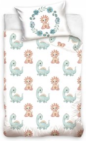 Dinoszaurusz Pastel gyerek, ovis ágyneműhuzat 100×135 cm, 40×60 cm