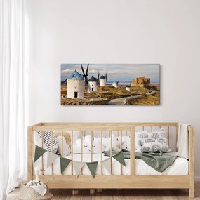 Kép - Consuegra szélmalmai, Spanyolország (120x50 cm)