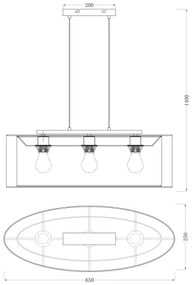Globo 15190H2 - Csillár zsinóron THEO 3xE27/60W/230V