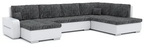 TORONTO 310/190 U alakú kinyitható kanapé Sötétszürke / fehér ökobőr Jobb