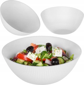 Saláta tálaló Tál 20CM-ES Üveg Levesekhez És Snackekhez Fehér Gumírizott