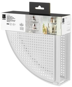 Fehér öntapadós acél fürdőszobai sarokpolc szett 2 db-os Cubiko – Umbra