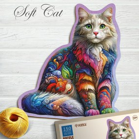Bársonyos macska fa puzzle