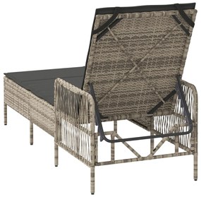 Napágy Világosszürke PE rattan 157 x 55 x 92 cm Összecsukható