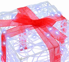 Ajándékdoboz 60 LED-del 3 pcs Hideg feher 20 x 20 x 20 cm Akril