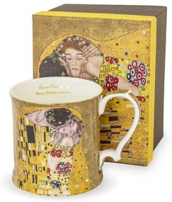 Porcelán 360ml barna bögre 1 személyes díszdobozban Gustav Klimt: A csók