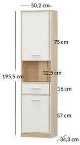 Regál Terrell (szonoma tölgy + fehér). 1053279