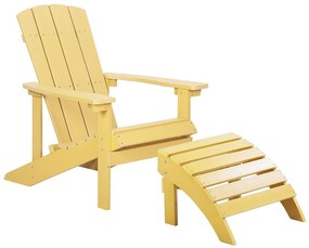 Sárga kerti szék lábtartóval ADIRONDACK   Beliani