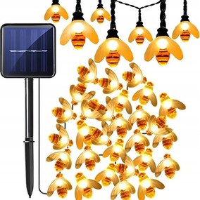 Kerti Napelemes Lámpa 20LED Méhecskék Méhecske Girland 5M Fehér Meleg