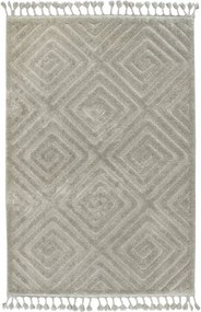 Divatszőnyeg Szürke Shaggy Romby 3D Etno Nappaliba Csillogó Berber 160x230 cm