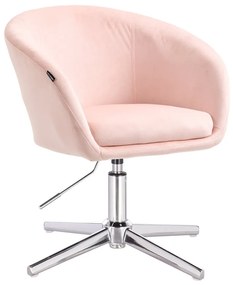 HR8326CROSS Rózsaszín modern velúr szék krómozott lábbal