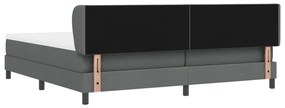 Boxspring Ágy Matracokkal Sötétszürke 200x200 cm Szövet