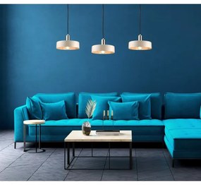 LATTE kábeles csillár 3xE27/60W/230V bézs/fekete/arany