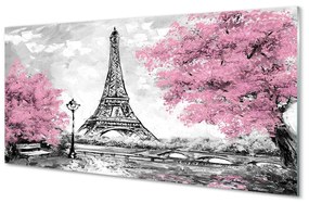 Akrilkép Paris tavaszi fák 100x50 cm